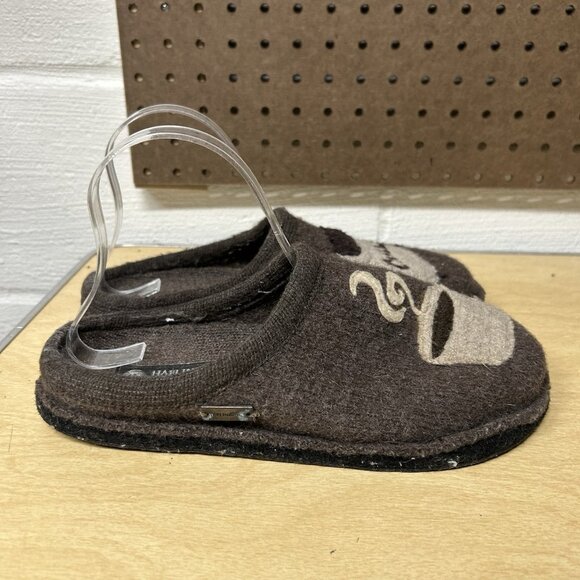 Haflinger Slippers Coffee Shop Womens 39 8.5-9 Brown Wool Slip On House Shoe - Picture 4 of 8